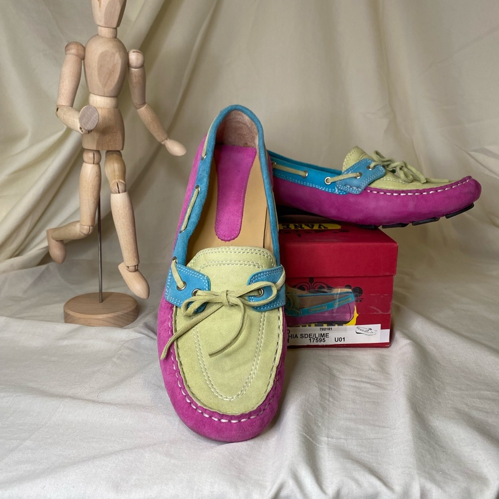 Van Eli REID Fuchsia suede / lime moc